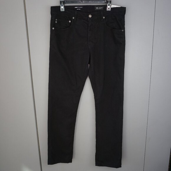 New Ag Adriano Goldschmied Everett Slim Straight Pants in Super Black size 34x32 - Picture 2 of 16